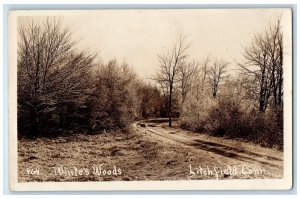 1923 White's Woods Dirt Road Litchfield Connecticut CT RPPC Photo Postcard