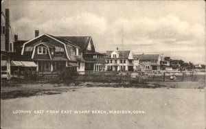 Madison Connecticut East Wharf Beach c1930-50s Vintage Postcard