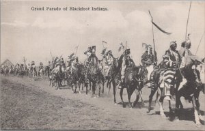 Postcard Native American Grand Parade Blackfoot Indians