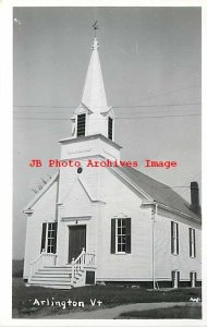 VT, Arlington, Vermont, RPPC, Congregational Church, Exterior View, Walker Photo