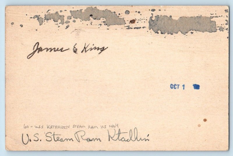 USS Katahdin Postcard Steam Ram US Navy c1905 Posted Antique