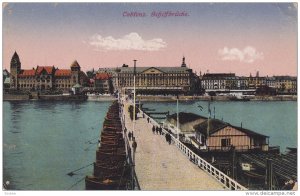 Bridge, Boats, Schiffbrucke (Koblenz), Rhineland-Palatinate, Germany, 1900-1910s