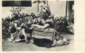 Hungary folklore & traditions 1930s RPPC popular costumes of Mezokovesd