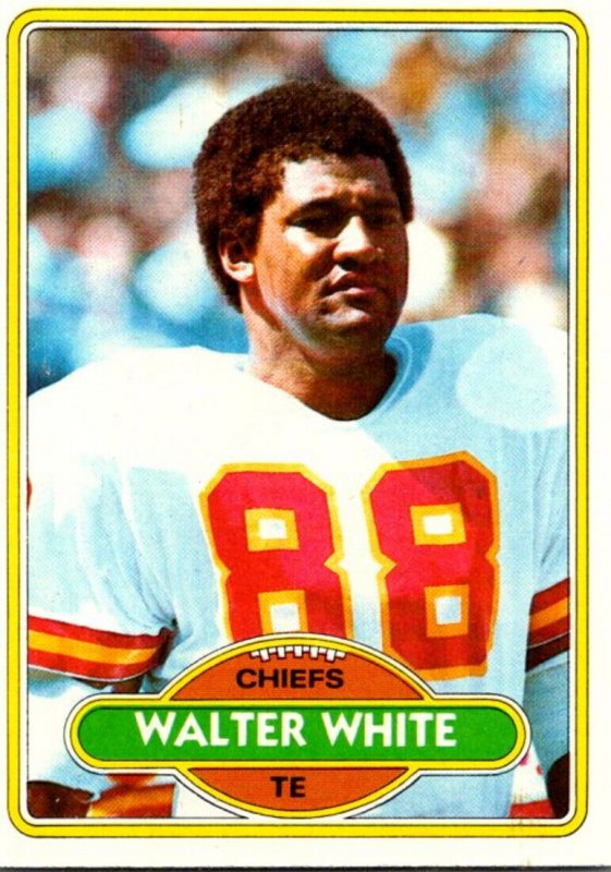 1980 Topps Football Card Walter White TE Kansas City Chiefs sun0388