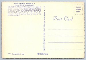 Trinity Church, Newport Rhode Island, Chrome Postcard