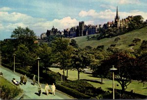 Scotland Edinburgh Princes Street Gardens and Old Town Skyline