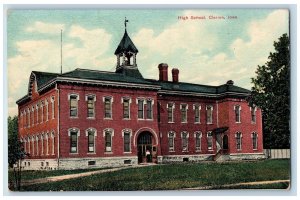 Clarion Iowa IA Postcard High School Building Exterior Trees Scene 1910 Antique