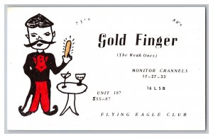 Postcard QSL CB Ham Radio Amateur Card From Trenton New Jersey Gold Finger