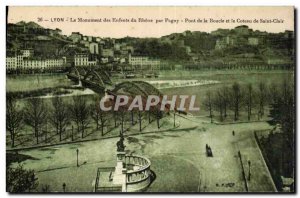 Postcard Old Lyon Monument children Rhone by Pagny Bridge loop and the hillsi...