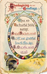 Thanksgiving greetings, poem Turkeys R.P.O., Rail Post Offices PU 1916 