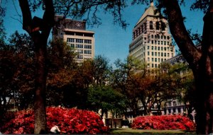 Alabama Mobile Bienville Square With Waterman Building and Merchants National...