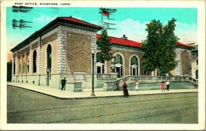 United States Post Office Building Stamford Connecticut CT 1929 WB Postcard