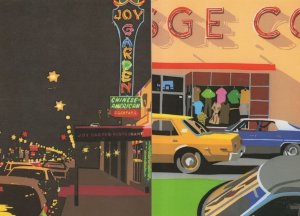 Joy Garden USA Chinese Restaurant 2x Painting Postcard s