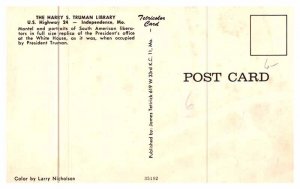 Postcard LIBRARY SCENE Independence Missouri MO AR4253