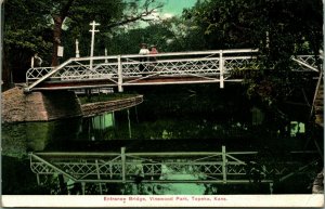 Entrance Foot Bridge Vinewood Park Topeka Kansas KS 1909 DB Postcard T13