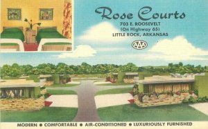 Little Rock Arkansas Rose Courts Interior Roadside Democrat Postcard 21-8490