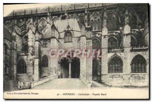 Postcard Old Collegiate Bourges Cathedrale St Ursin Eardrum North Facade