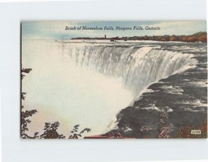 Postcard Brink of Horseshoe Falls, Niagara Falls, Ontario, Canada