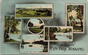 Glimpses of City Park Winnipeg MB 1913 Stampede Winnipeg Cancel Postcard H54
