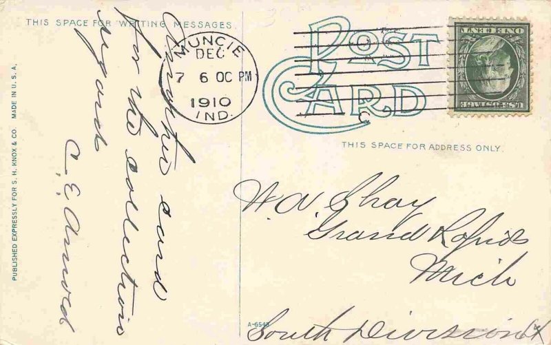 Post Office Muncie Indiana 1910 postcard