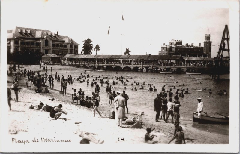 Cuba Habana Havana Playa De Marianao Vintage RPPC C098