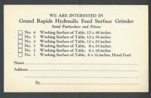 Ca 1931 PC Gallmeyer & Livingston Sells Feed Surface Grinders Grand Rapids Mi