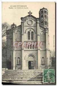 Postcard Old Picturesque Gard Uzes the Cathedral Facade