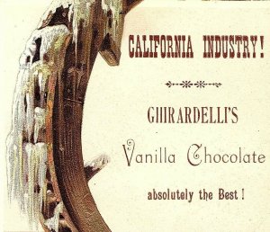 1880's California Industry Ghirardelli's Chocolate Die Cut Trade Card P34