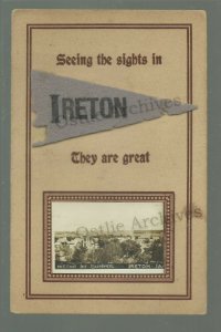 Ireton IOWA RPPC 1912 BIRDSEYE VIEW nr Hawarden Sioux Center Le Mars Orange City