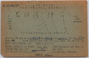 Radio Card W2HOD Casablanca Morocco CNBHG QSO Feb.1,1958 Postcard