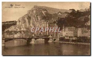 Old Postcard Dinant The Citadel L & # 39Eglise and the Bridge