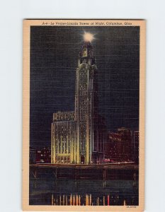 Postcard Le Veque-Lincoln Tower at Night, Columbus, Ohio
