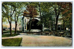 c1910 Scenic View Schuetzen Park Picnic Bench Davenport Iowa IA Vintage Postcard 