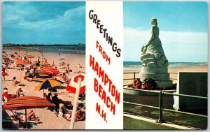 Greetings From Hampton Beach New Hampshire, Monument Beach Bathers, Postcard