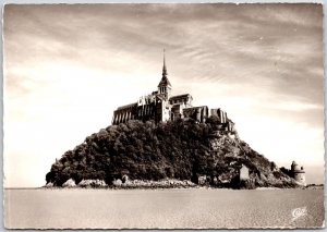 1950's Mont Saint-Michel France Palace in Islet Real Photo RPPC Posted Postcard