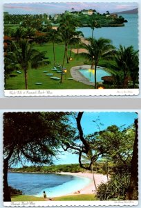 2 Postcards KAANAPALI BEACH, Maui HI~ Royal Lahaina View & Fleming's Beach 4x6