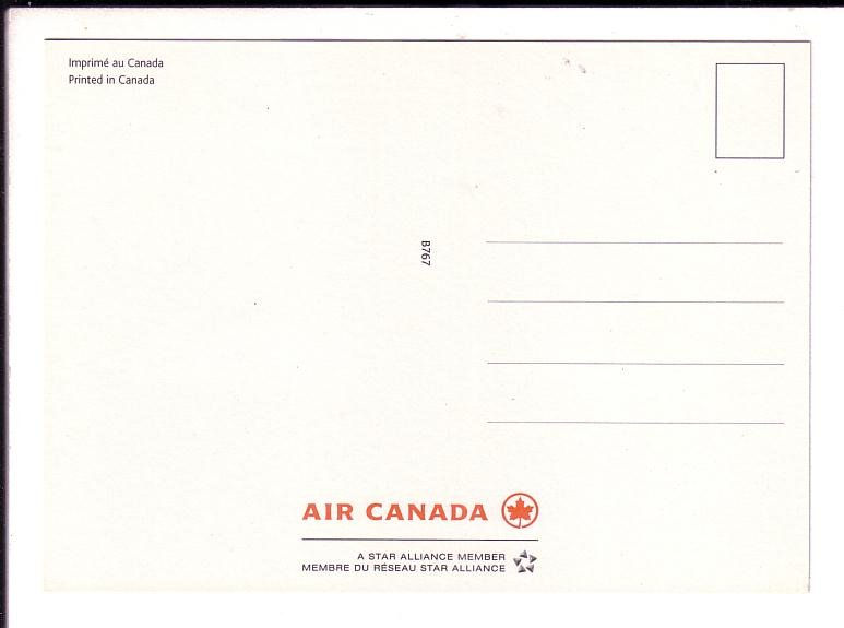 B767 Airplane, Air Canada, Star Alliance, 5 X 7 inch Postcard