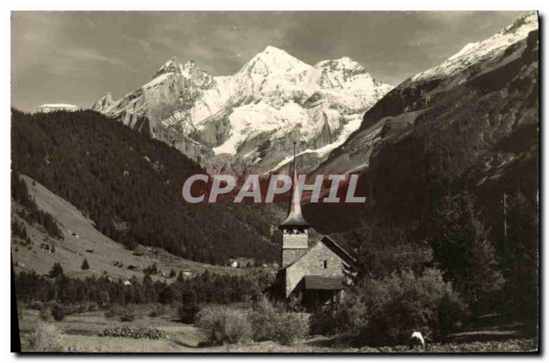 Postcard Old Kandecreteg Katholisch Kirche Blumlisalp