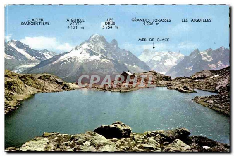 Old Postcard Lake Blanc Chamonix Valley Mont Blanc