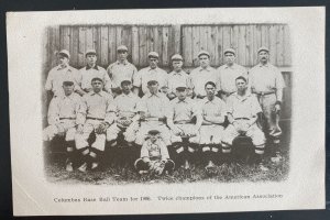 Mint USA Real Picture Postcard Columbus Baseball Team 1906 Champions