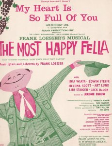 My Heart Is So Full Of You The Most Happy Fella 1950s Sheet Music