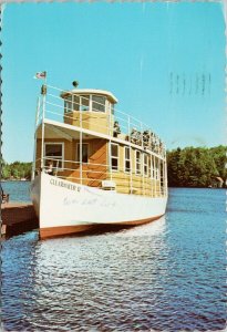 'Clearwater 2' Boat Adirondacks NY Fulton Chain Lakes Continental Postcard C6