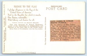 WASHINGTON D.C. ~ U.S. Capitol & Flag PLEDGE ALLEGIANCE Handcolored  Postcard
