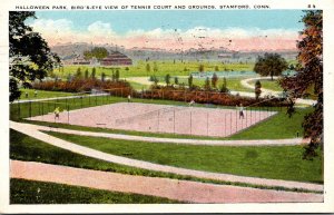 Connecticut Stamford Halloween Park Birds Eye View Of Tennis Court and Ground...