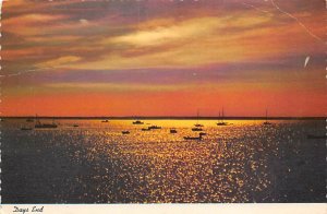Sunset with Sailboats on the Ocean Sarasota FL Postcard