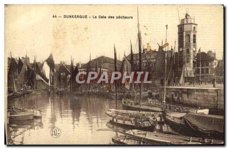 Old Postcard The Dunkirk Cale Des Pecheurs Boats
