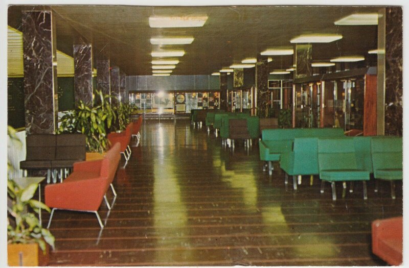 Canada; Upper Lobby Of Gander International Air Terminal PPC, c 1960's