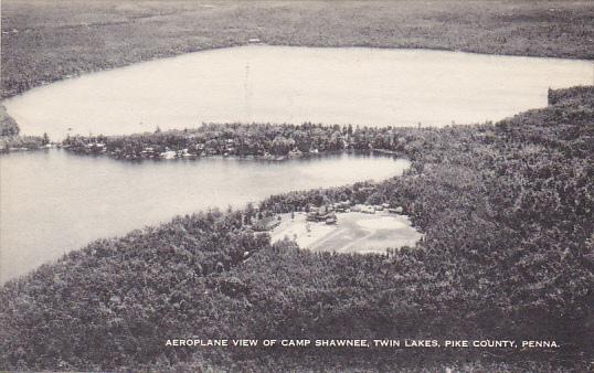 Aeroplane View Of Camp Shawnee Twin Lakes Pike County Pennsylvania Artvue