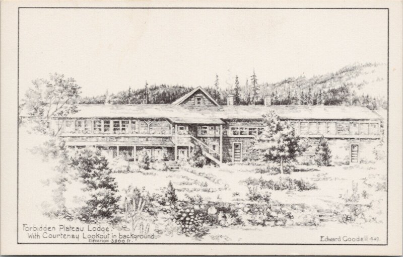 Edward Goodall Forbidden Plateau Lodge Courtenay BC c1949 Unused Postcard F67