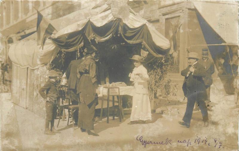 Vintage social history photo postcard children`s day 1914 Hungary